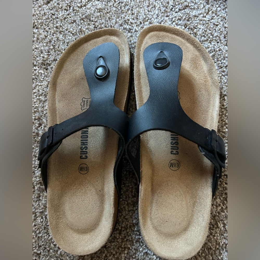 Black Cushionaire Sandals